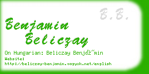 benjamin beliczay business card